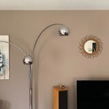 Mirror sun in rattan arched. 52cm. 1960