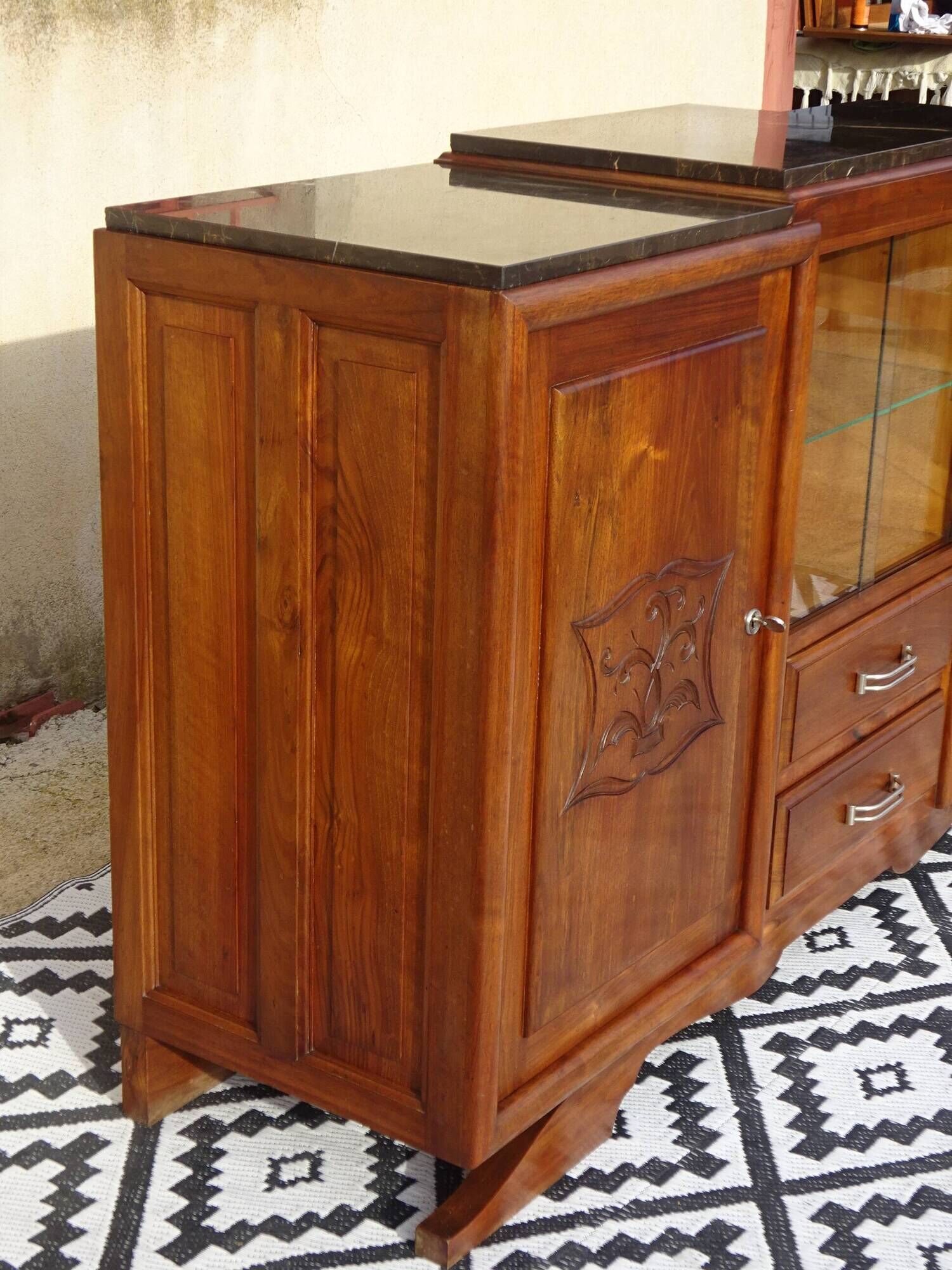 Art Deco enfilade in solid walnut