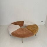 Postmodern Rondell Round Sofa in Velvet Fabric, 1980s