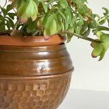 Planter by villedieu in vintage brown patinated copper