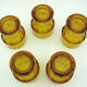 5 water cups in amber glass - Made in Italy - vintage 70s