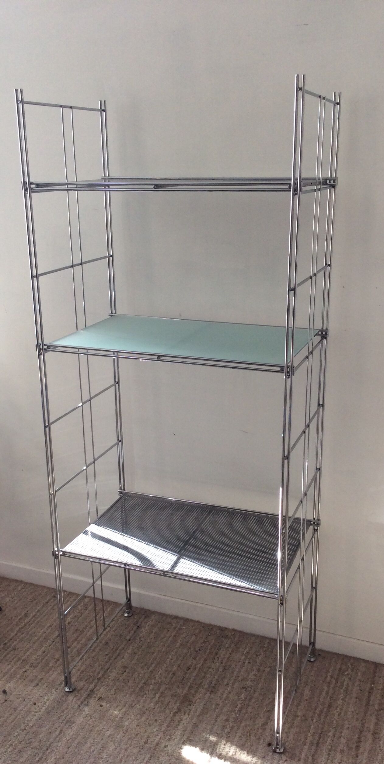 Vintage stainless steel shelf from the 70s