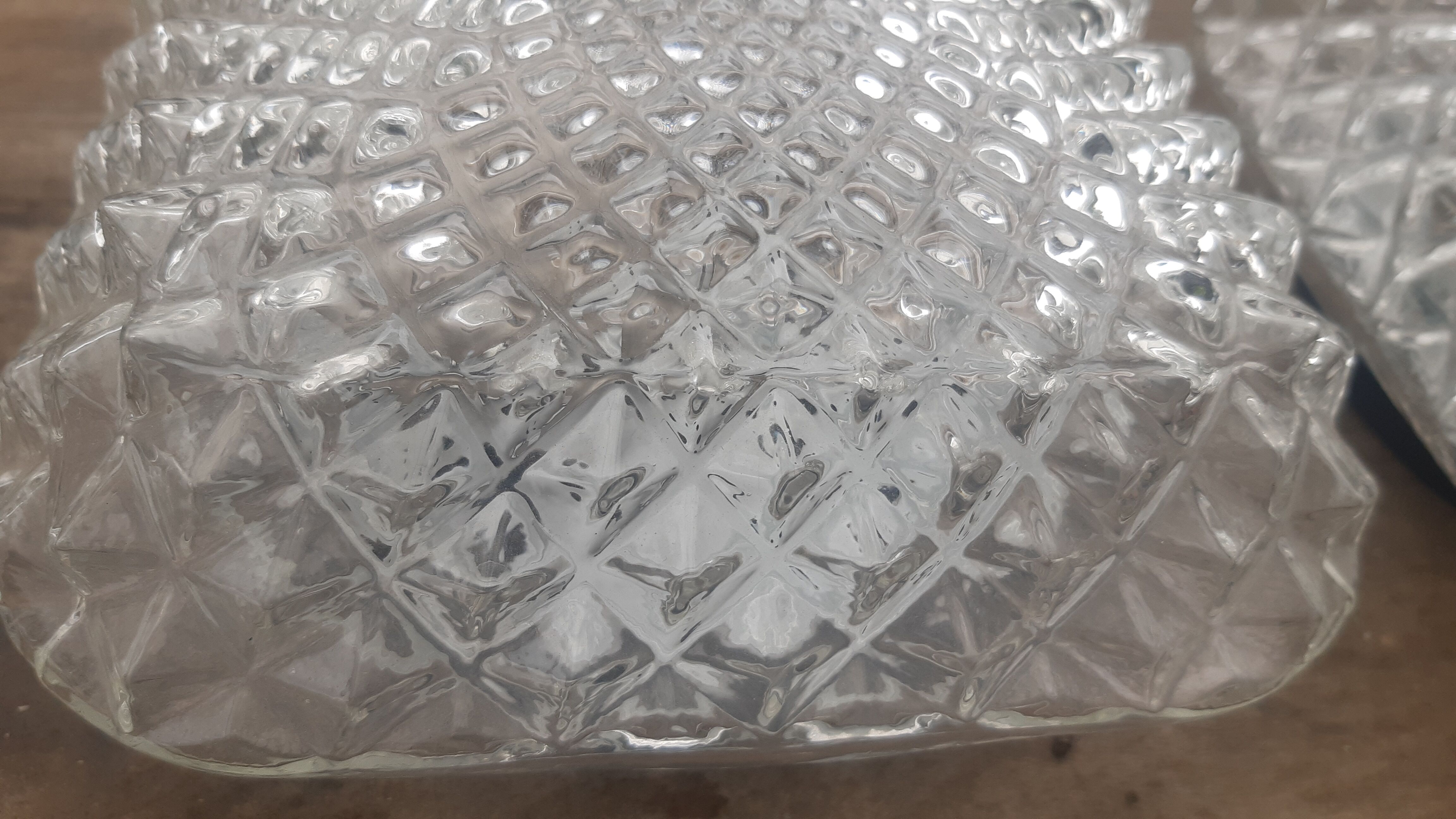 Wall sconces chiseled glass 60s