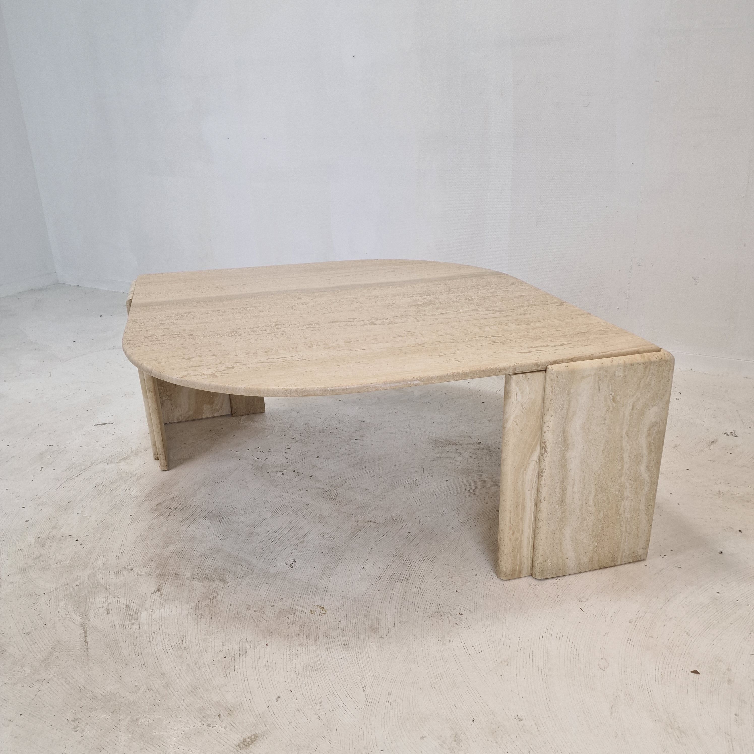 Italian travertine coffee table, 1980's
