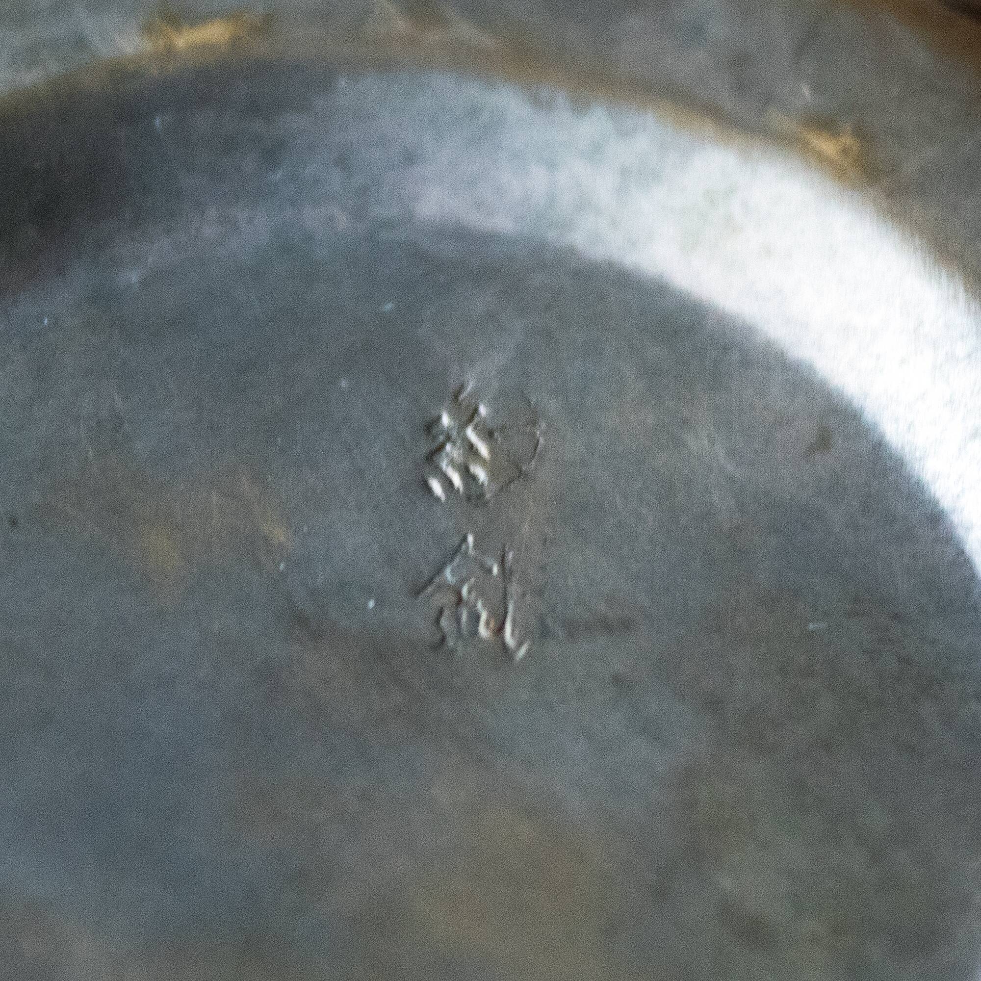 Vintage Oriental Stone Bowl with Metal Dragon and Phoenix Decorations