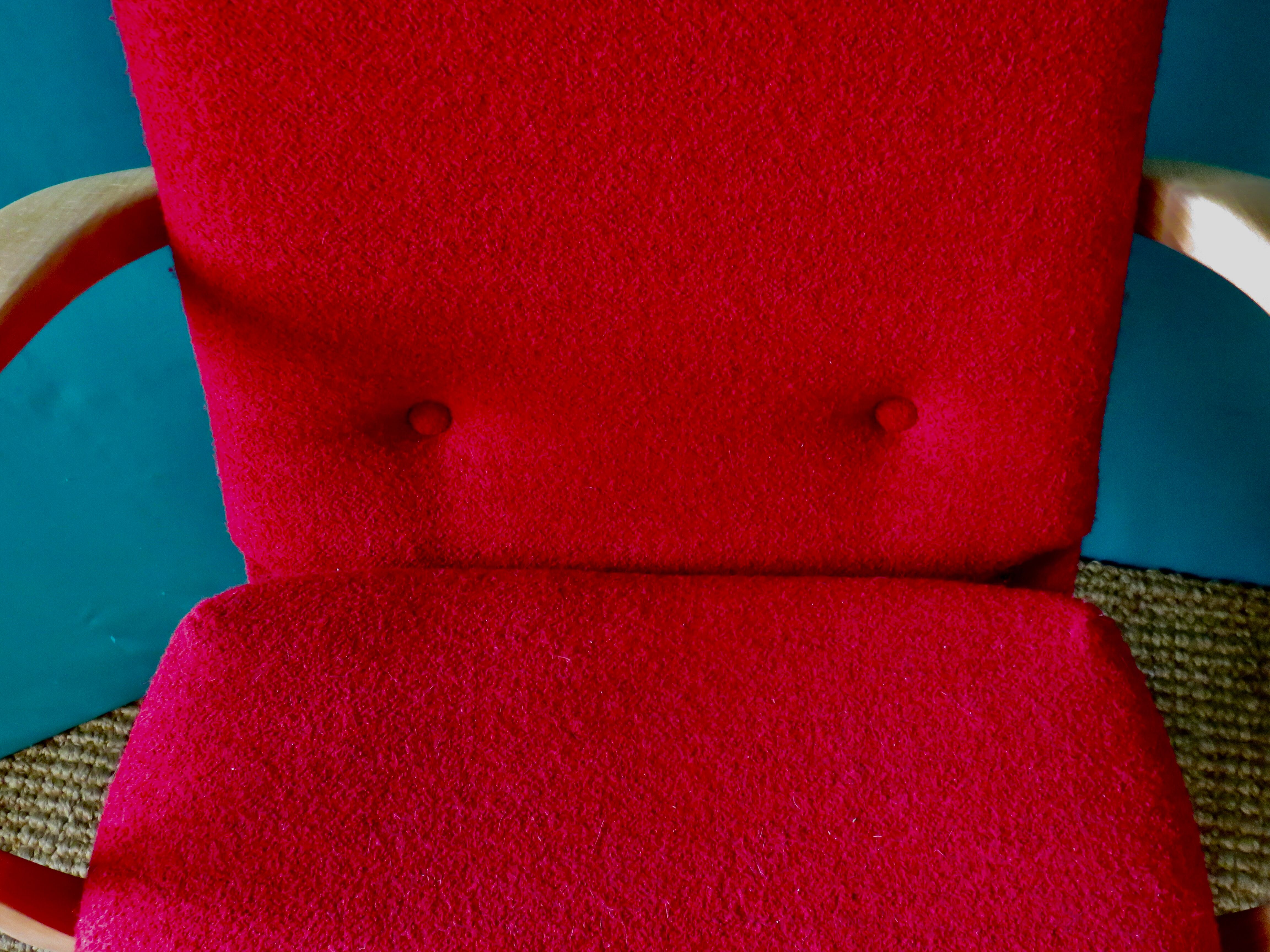 Pair of red armchairs. Denmark 1950