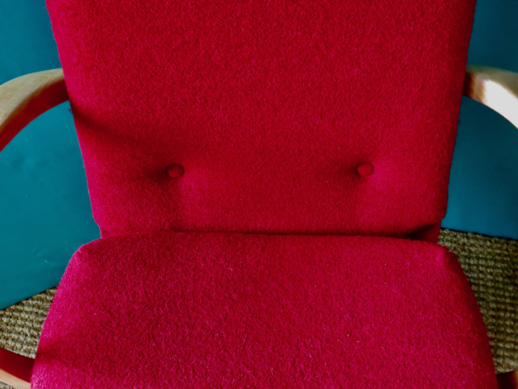Pair of red armchairs. Denmark 1950
