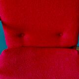 Paire de fauteuils rouges Danemark 1950