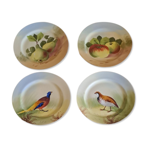 Lot de 4 assiettes motifs faune