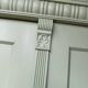 Antique painted green wooden wardrobe