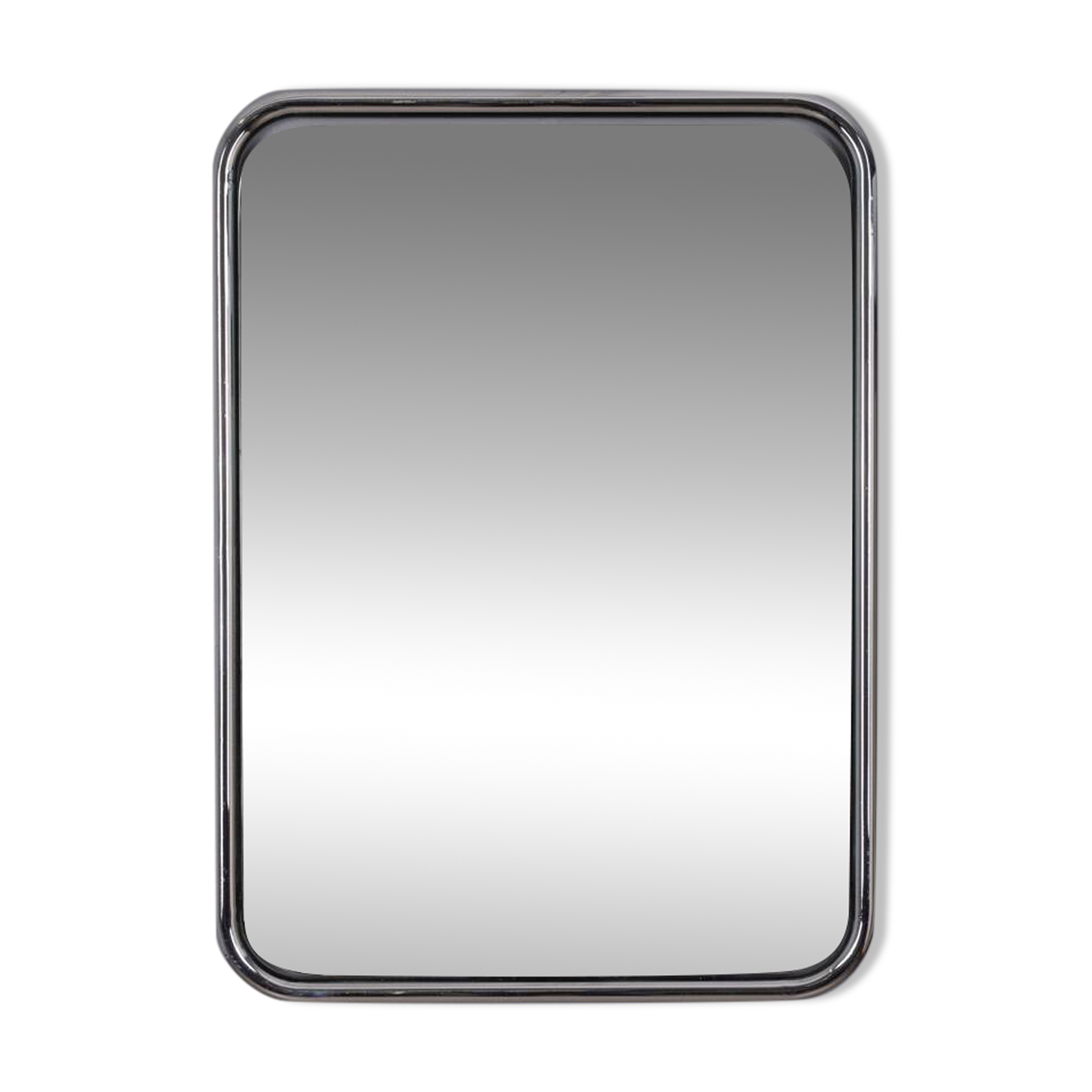 Vintage 1970s wall mirror in chrome-plated metal, italian design