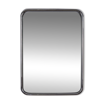 Vintage 1970s wall mirror in chrome-plated metal, italian design