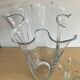 Trio of vintage blown glass handkerchief vases