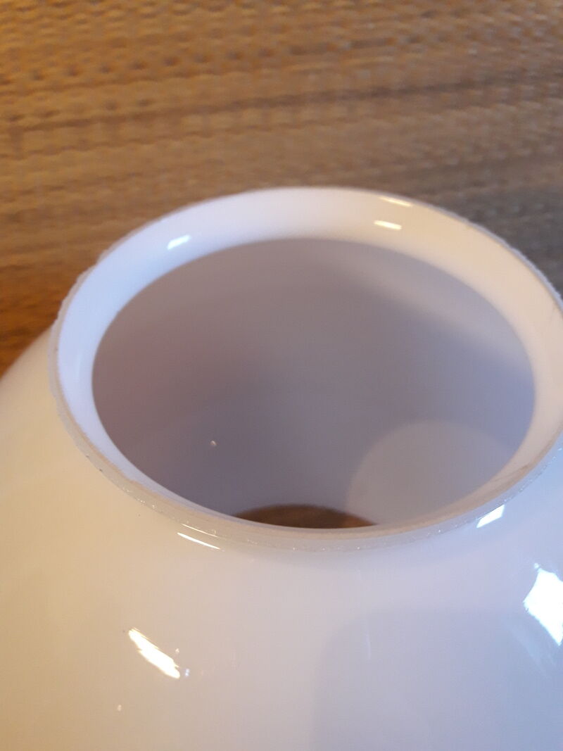 Open globe 20cm in old white glass for suspension lamp