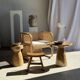 Stool, side table, end table in natural solid mango wood.