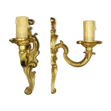 Paire d'appliques à 1 feu style Louis XV