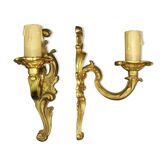 Paire d'appliques à 1 feu style Louis XV