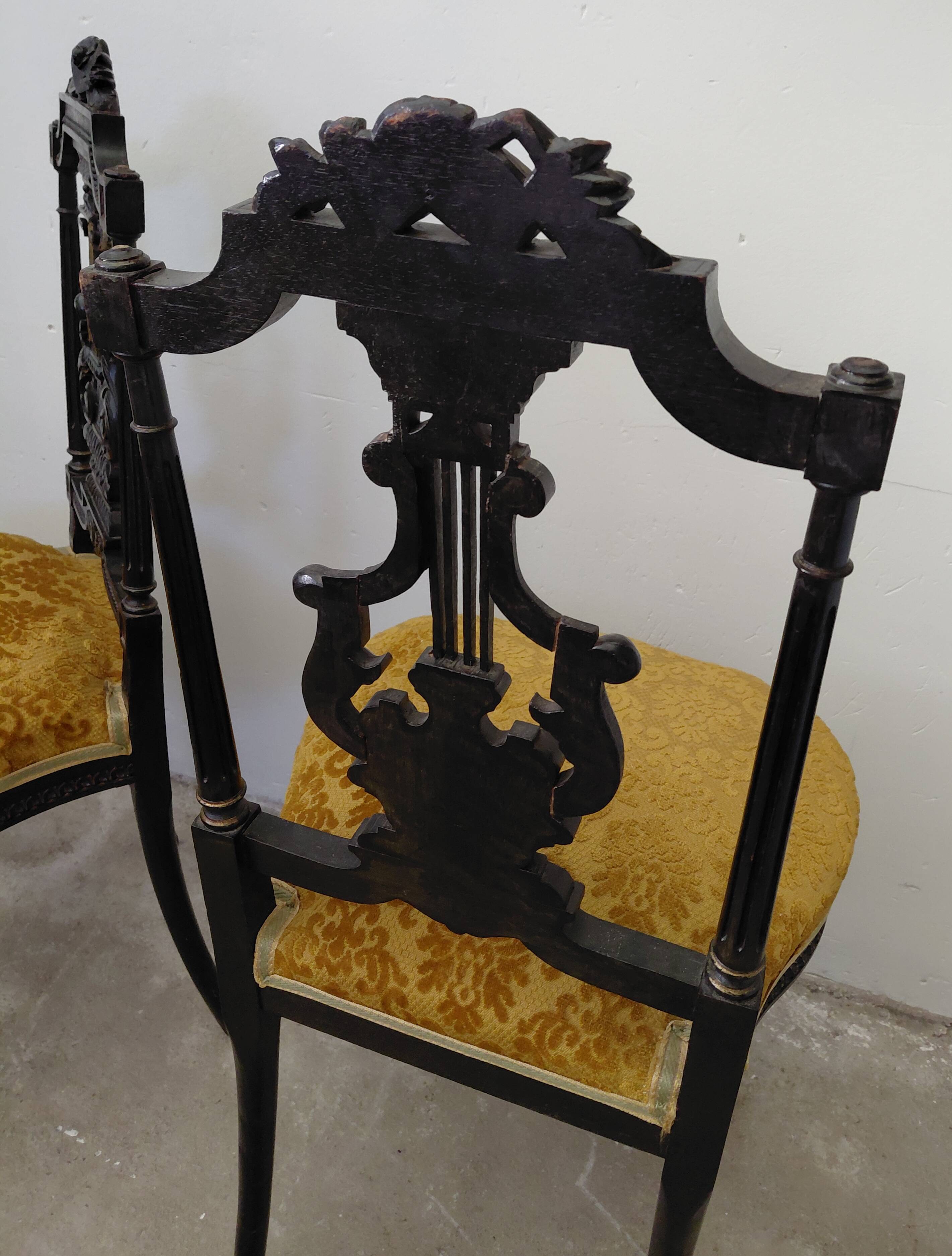 Pair of musical chairs, 19th century