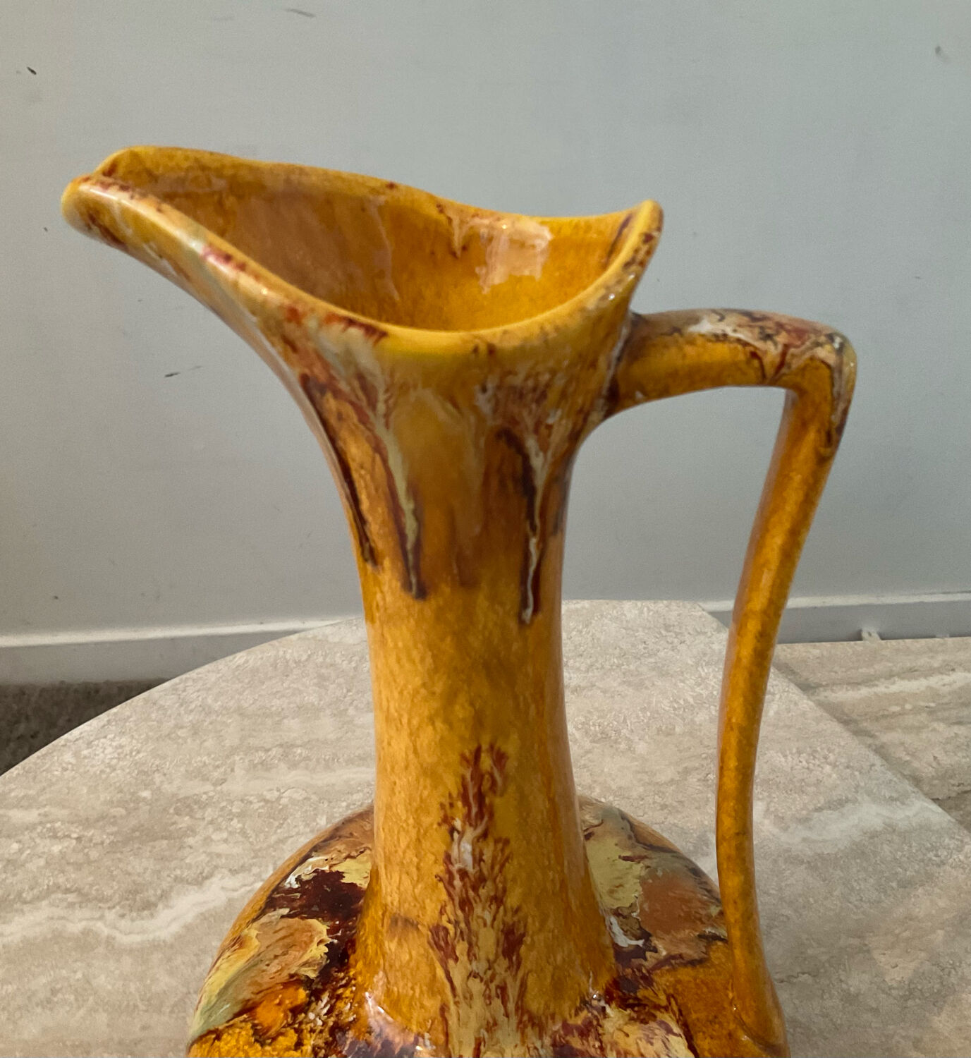 Vintage jug vase in glazed ceramic