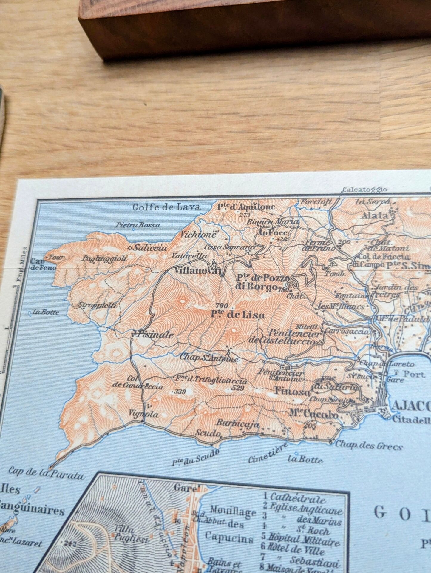 The Gulf of Ajaccio, original plan printed in 1906.