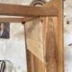 Vintage farmhouse table with spindle legs.