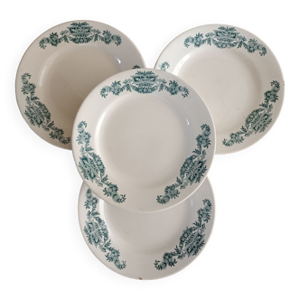 4 assiettes terre de fer Longchamp Lutèce