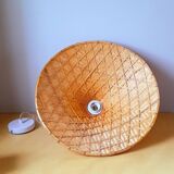 70s woven bamboo pendant light