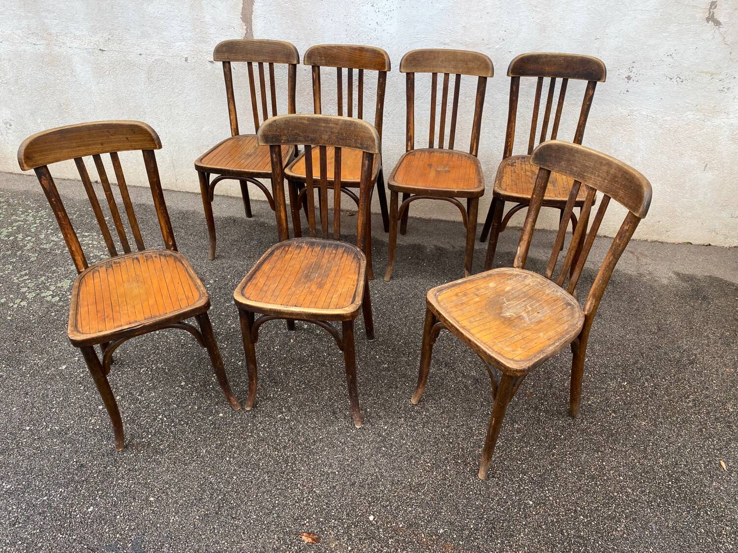 Set of 7 bistro chairs 1930