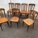 Set of 7 bistro chairs 1930
