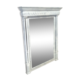 Miroir trumeau ancien repeint en blanc 81x102cm