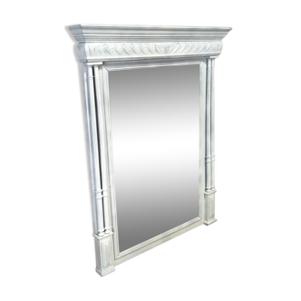 Mirror old trumeau repainted in white 81x102cm