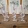 Vintage crystal champagne flutes, low stem (set of 6)