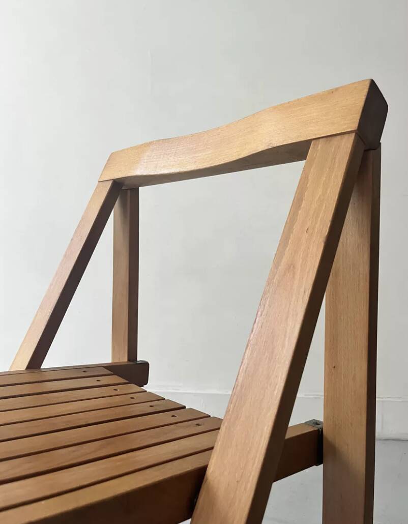 Chaise pliante en bois par Aldo Jacober, design 1960/1970