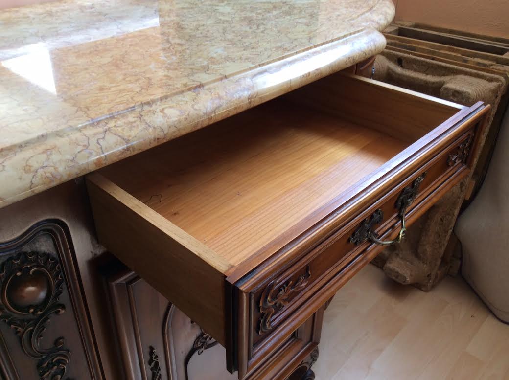 Ancient row with marble