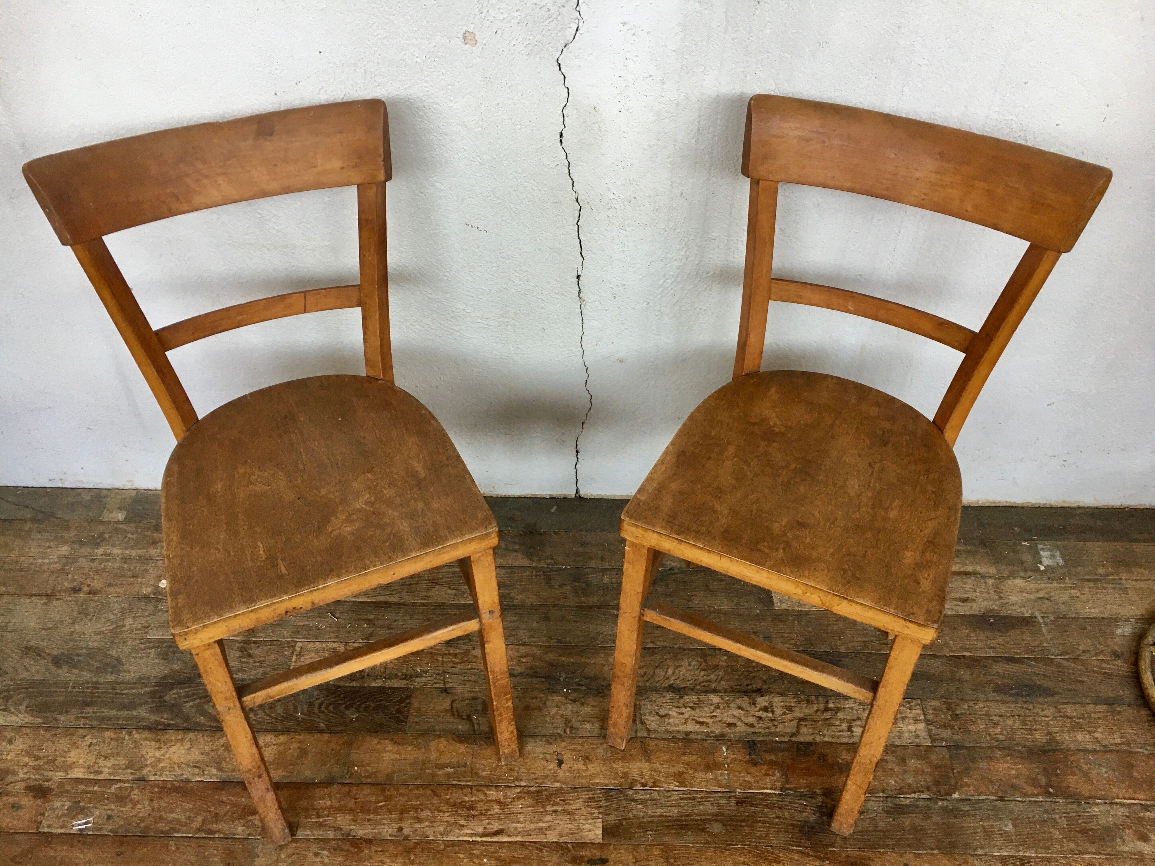Paire de chaises bistrot troquet Fischel 1950