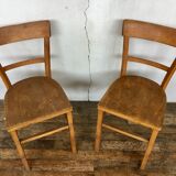 Paire de chaises bistrot troquet Fischel 1950
