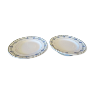 Duo of plates mounted St Amand