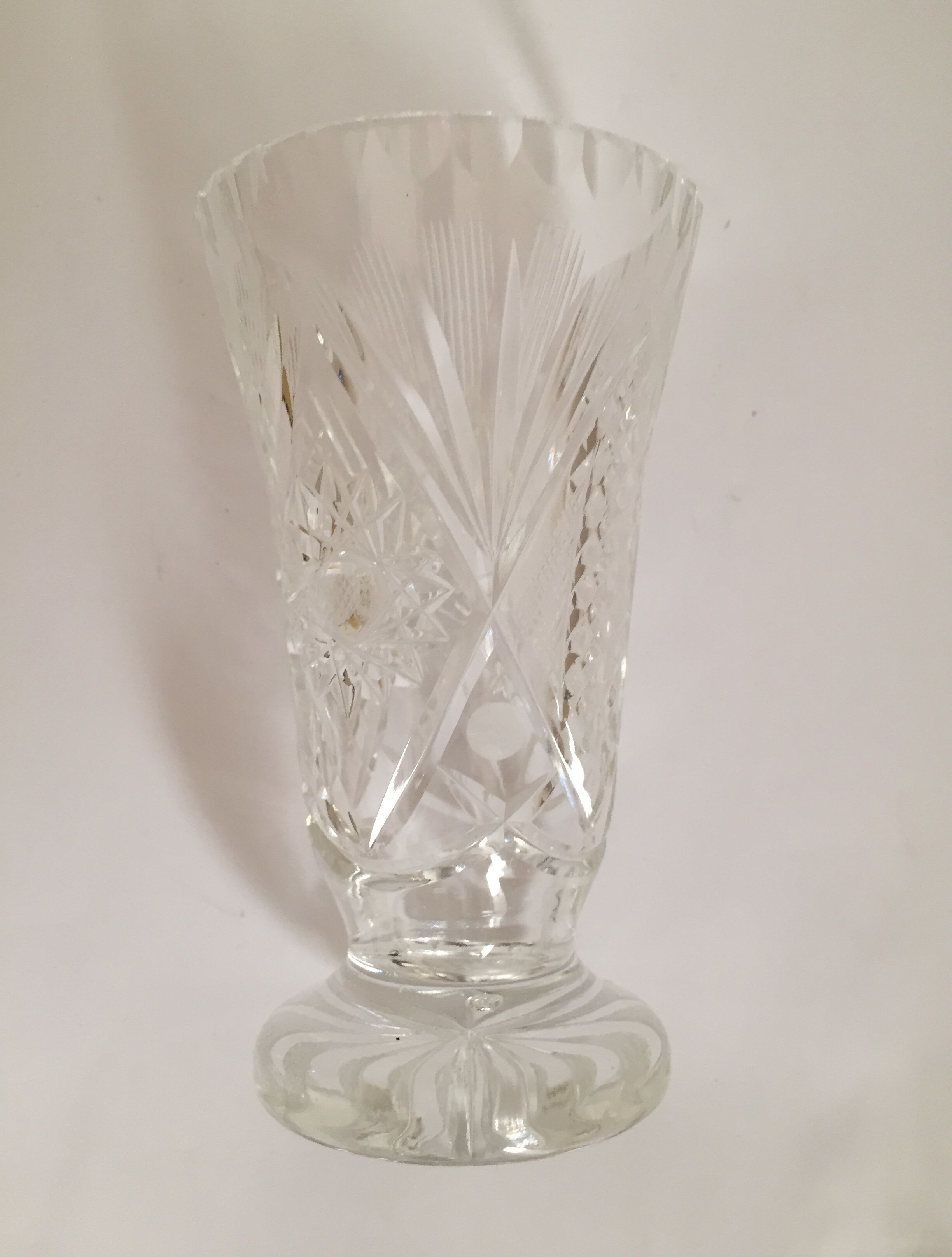 Cut crystal vase