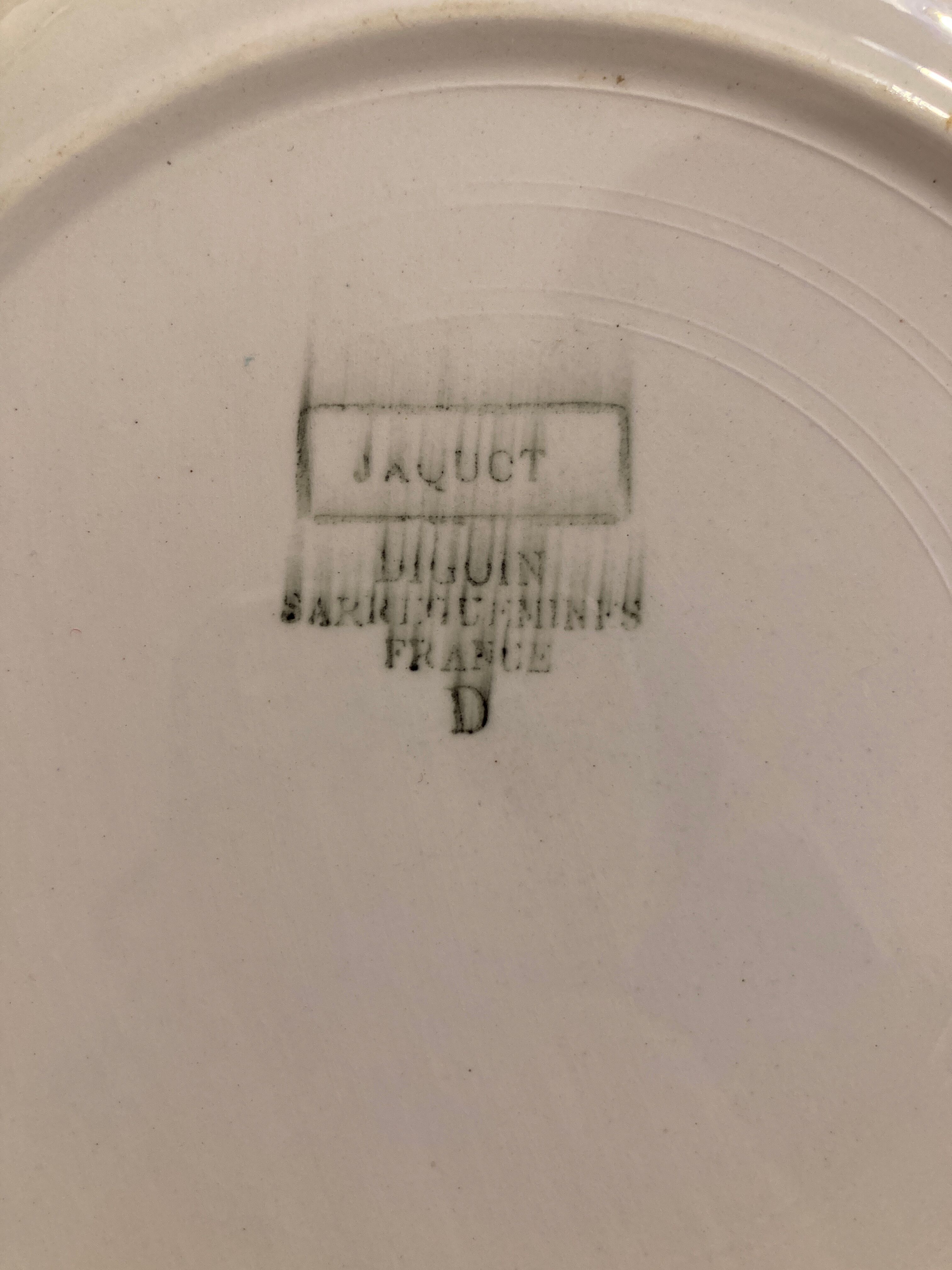 X6 green plates Jaquot digoin sarreguemines -vintage-retro-cuisine