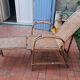 Chaise longue rotin vintage