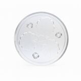 Plateau décoratif rond en verre avec motif de feuilles