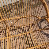 Rattan lounge two armchairs and a vintage bench 1950s