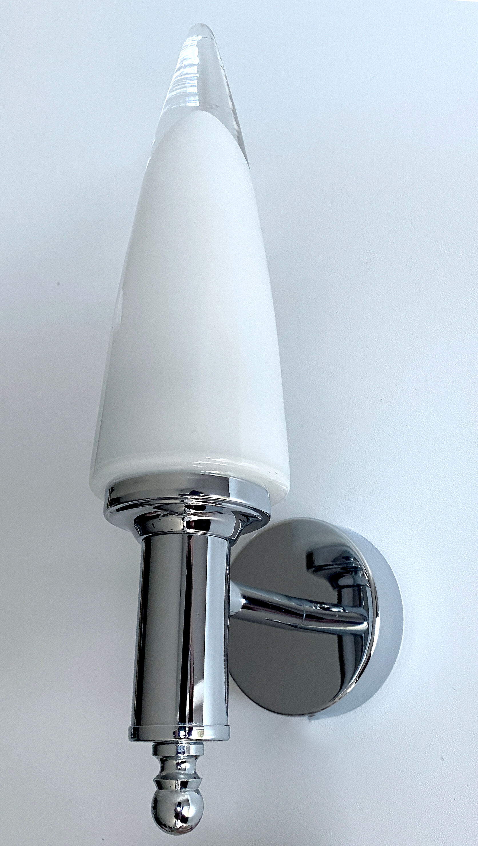 Pair Vintage Wall Lamps, Murano Glass Chrome, 70 Years
