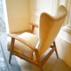 Fauteuil à oreilles wing chair Knoll beige 1965