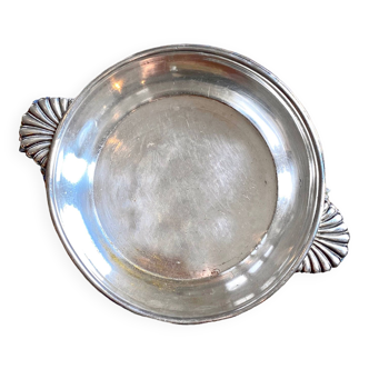 Bowl - Christophle silver metal bowl (presumably) - shell handles
