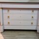 Empire Commode 19th Century - Couture Redesign "Marshmallow" & Gold Leaf