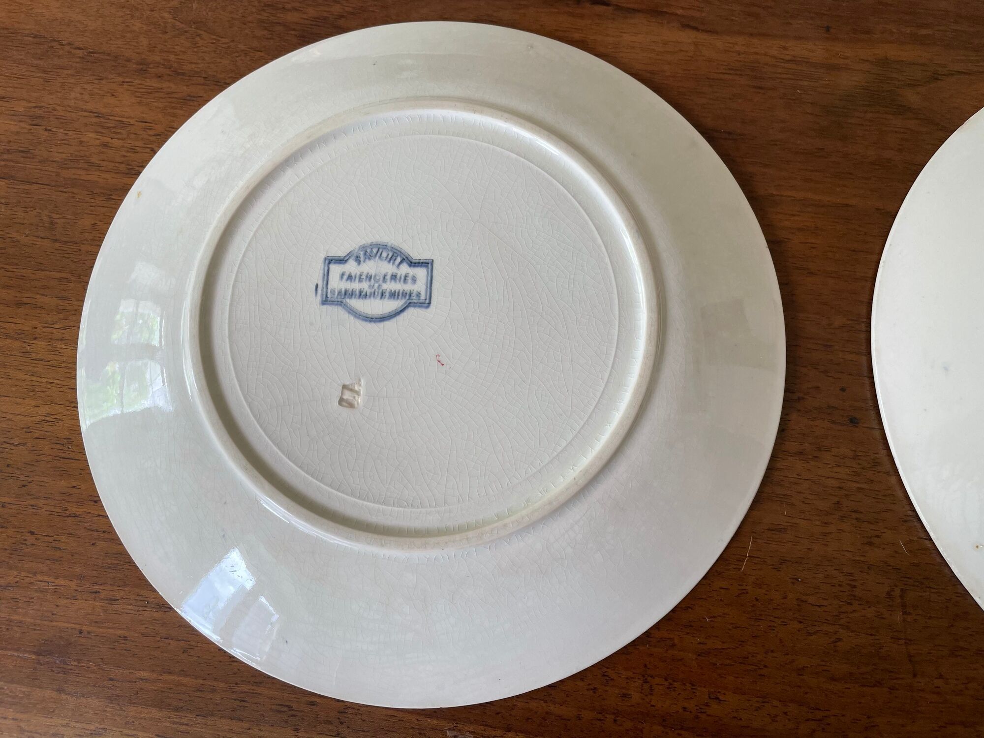 Flat plates Sarreguemines Terre de Fer model Blue Favorite