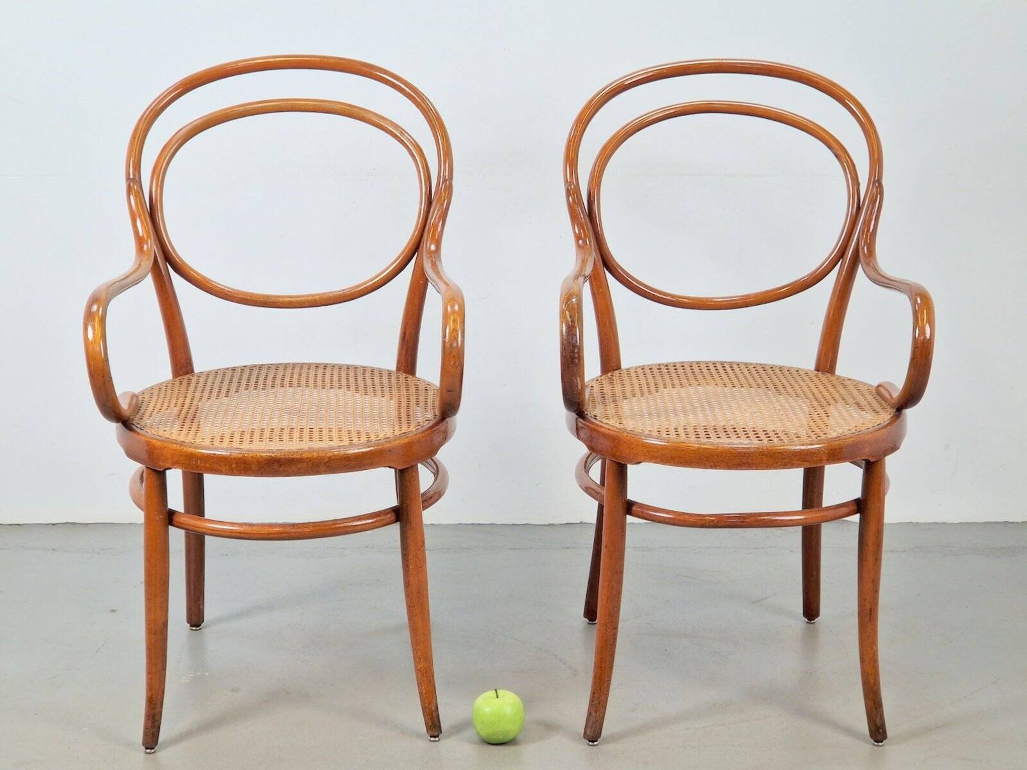 Antique Bentwood Webbing Chairs by Jacob & Josef Kohn for Wiener Werkstätte, Austria, 1890s, Set of 2