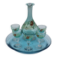 Magnificent liqueur service in blue glass enamel legras george sand art no