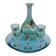 Magnificent liqueur service in blue glass enamel legras george sand art no